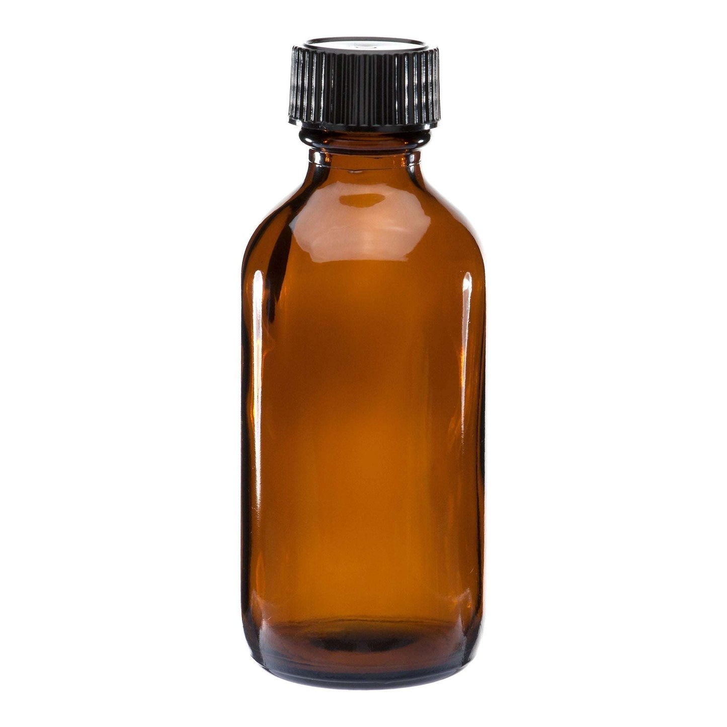 2oz tinted glass bottle with black cap complete glass bottle assembly