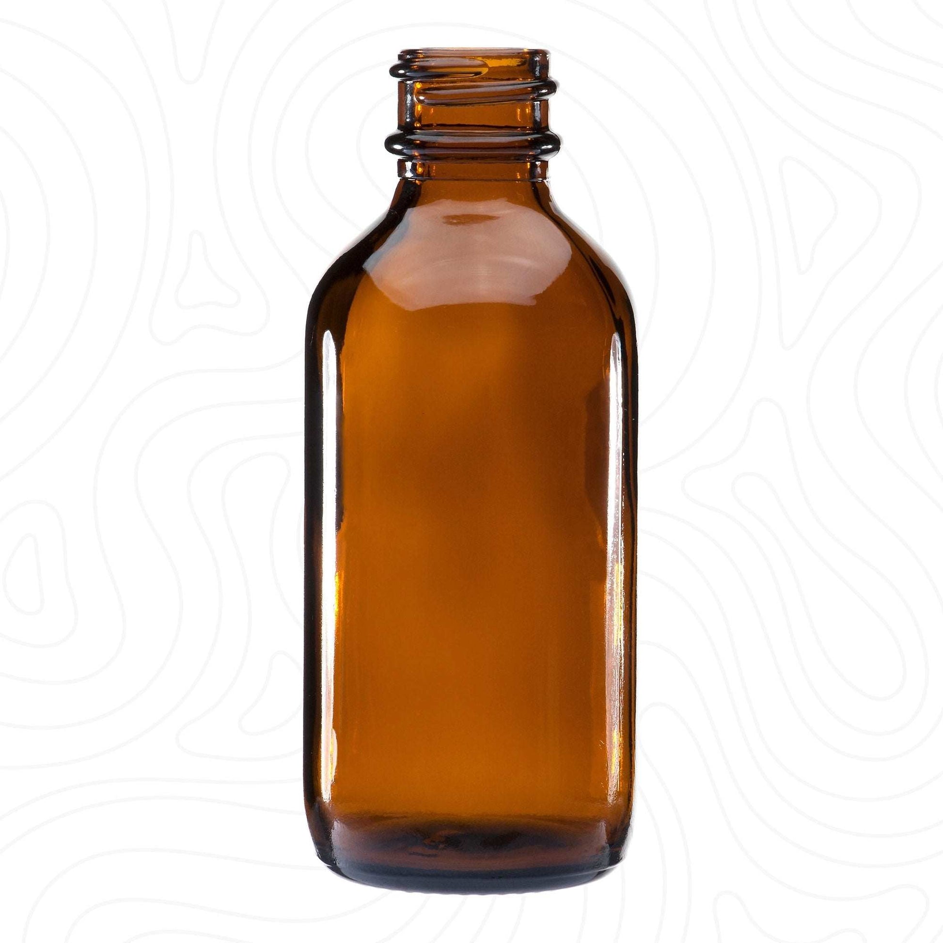 2oz complete glass bottle assembly amber tinted glass bottle