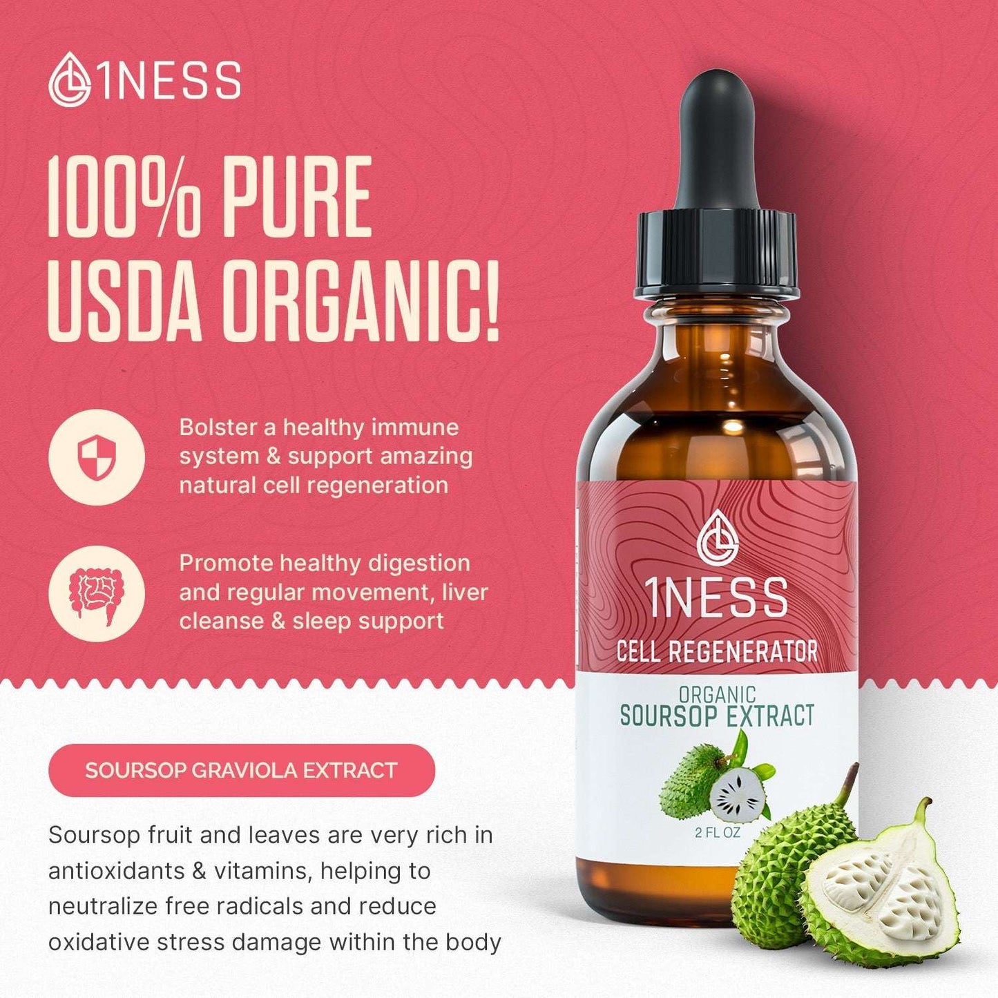 Soursop Extract for Cell Regeneration Drops – Non-GMO and Plant-Based