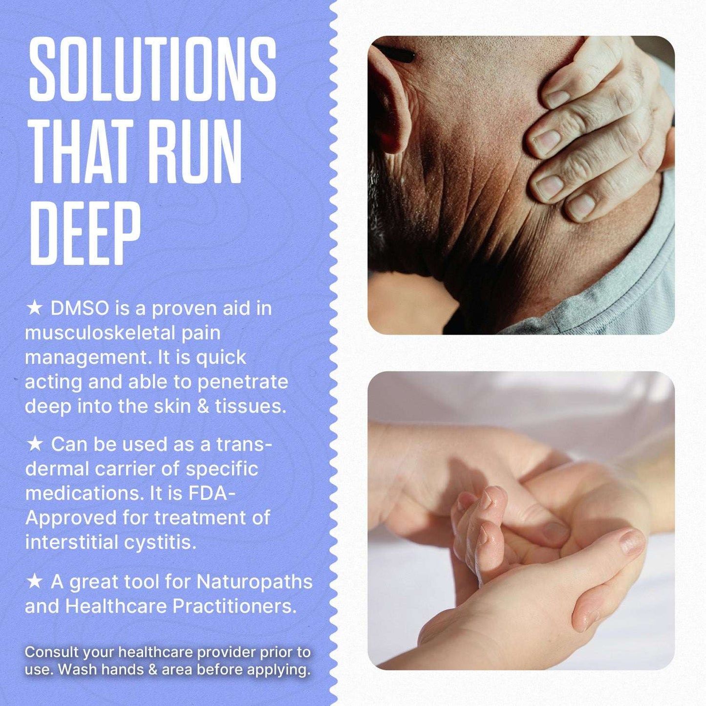 1NESS Dimethyl Sulfoxide DMSO 99.995% USP Grade in 4oz amber glass bottle for topical musculoskeletal pain relief and carry compound penetration