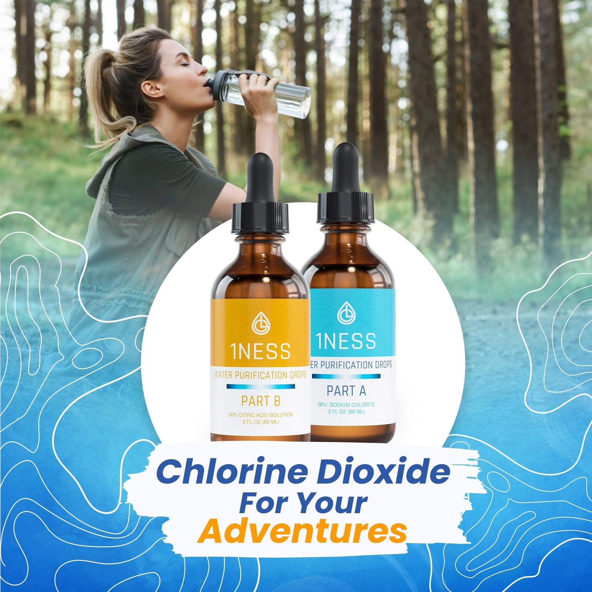 Chlorine Dioxide Water Purification Kit with 50% Citric Acid Activator for home use