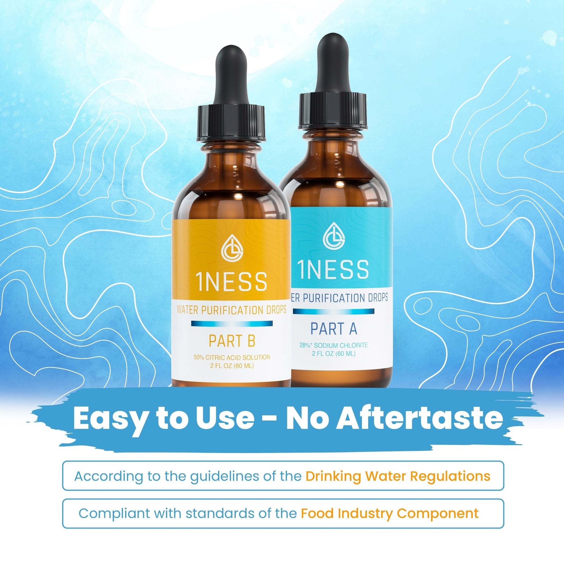 Chlorine Dioxide Water Purification Kit with 50% Citric Acid Activator for drinking water for the family