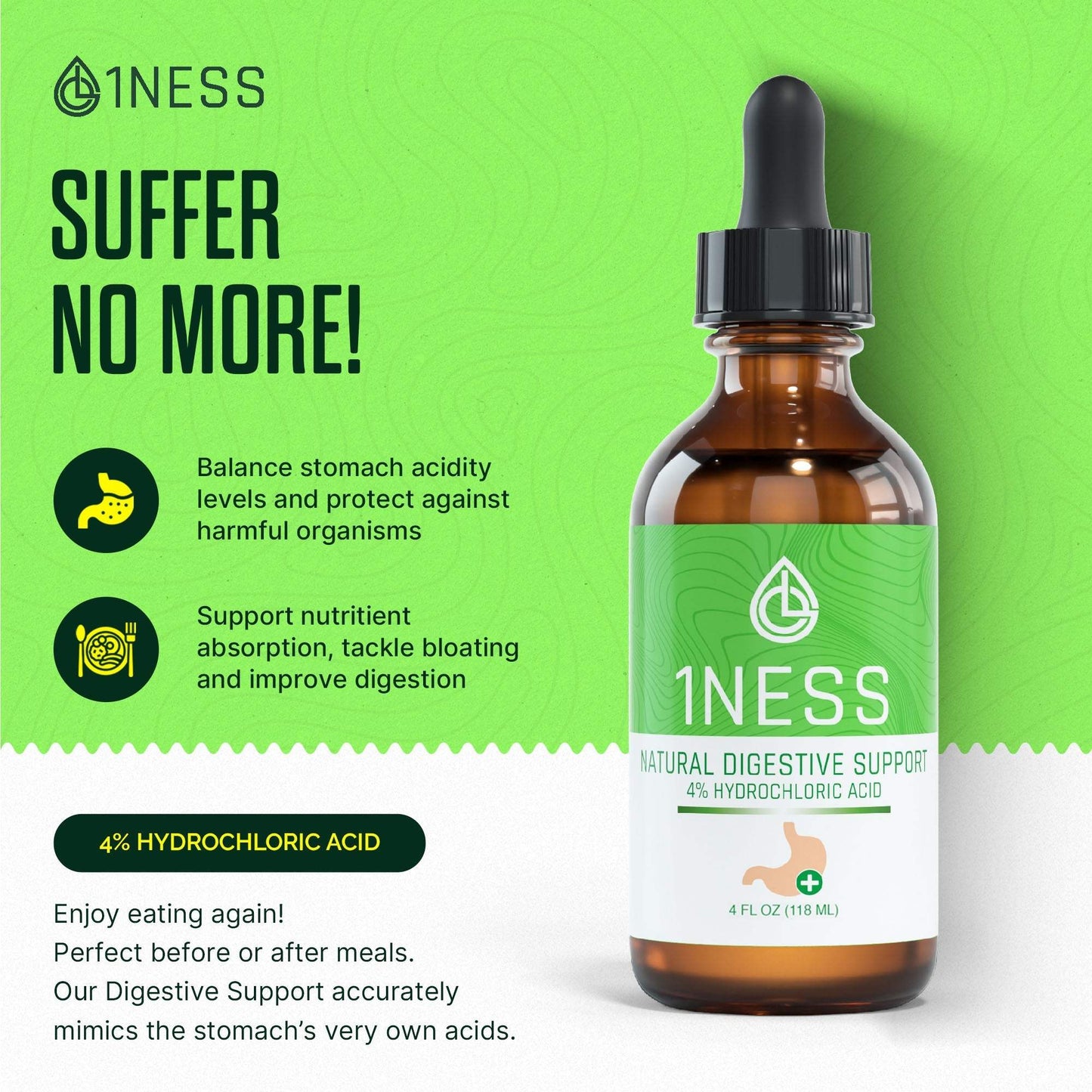 Natural Digestive Support Drops (4oz Glass)