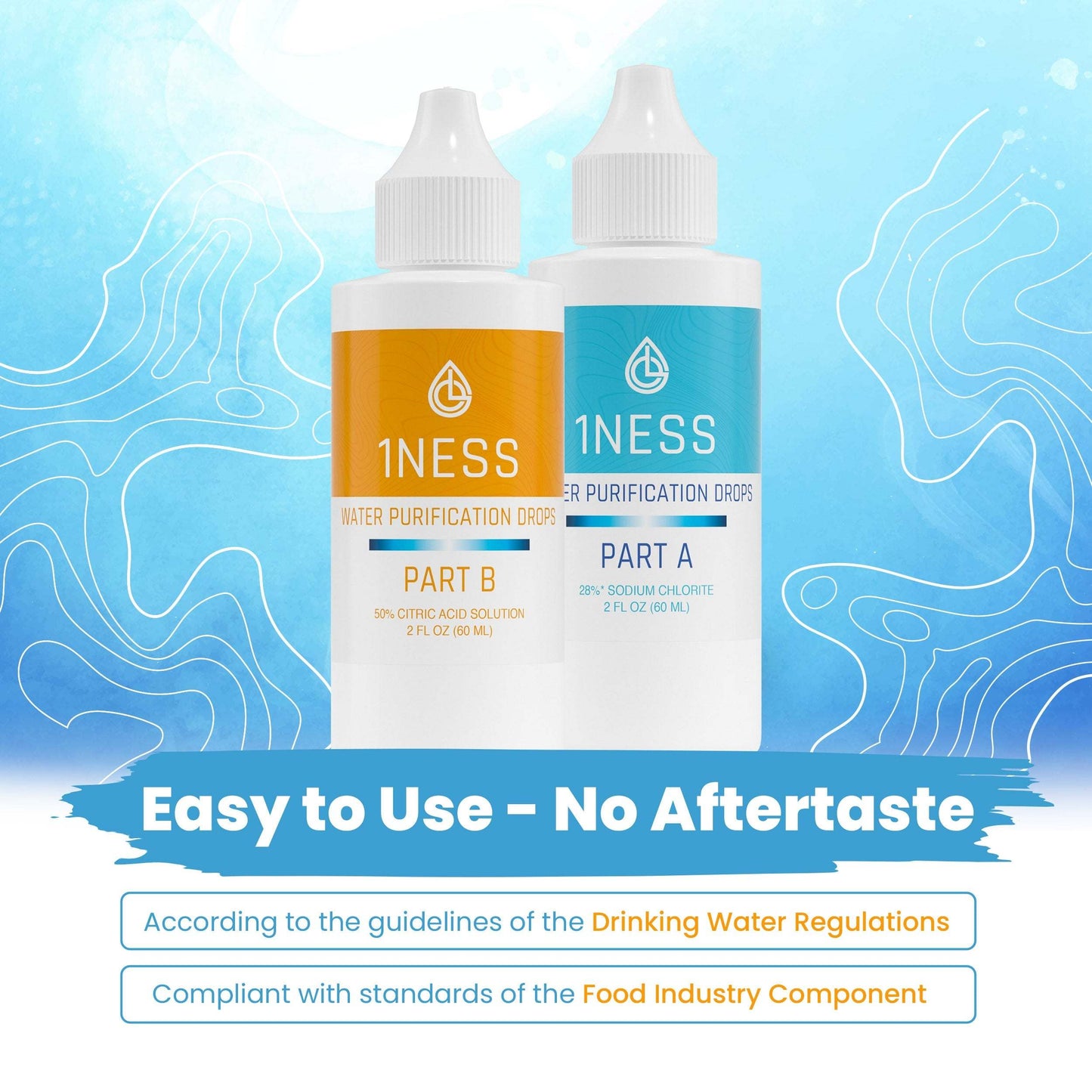 Chlorine Dioxide 2oz Water Purification Kit ideal for hiking and camping