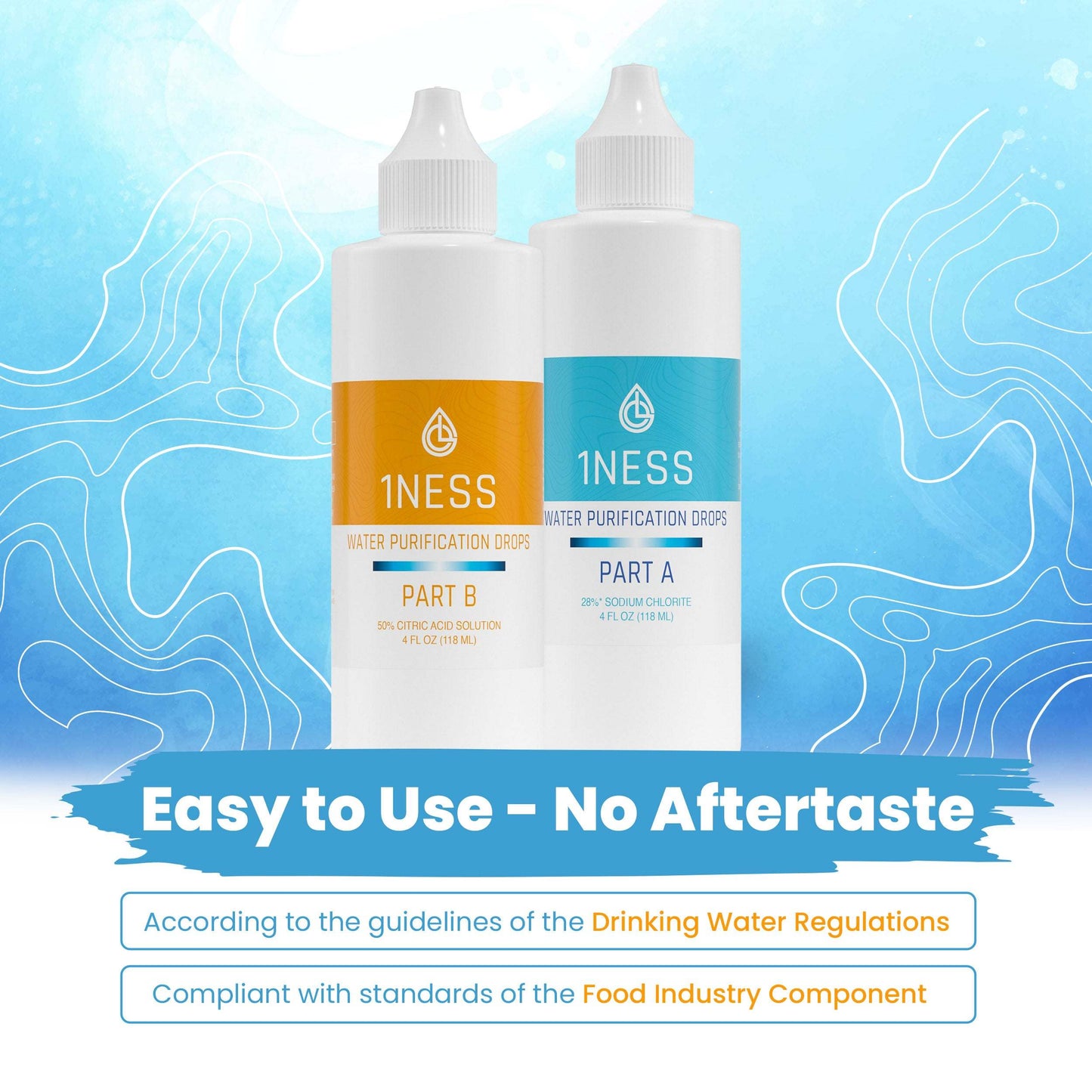 Chlorine Dioxide Water Purification Kit 4oz designed for safe and fast water disinfection.