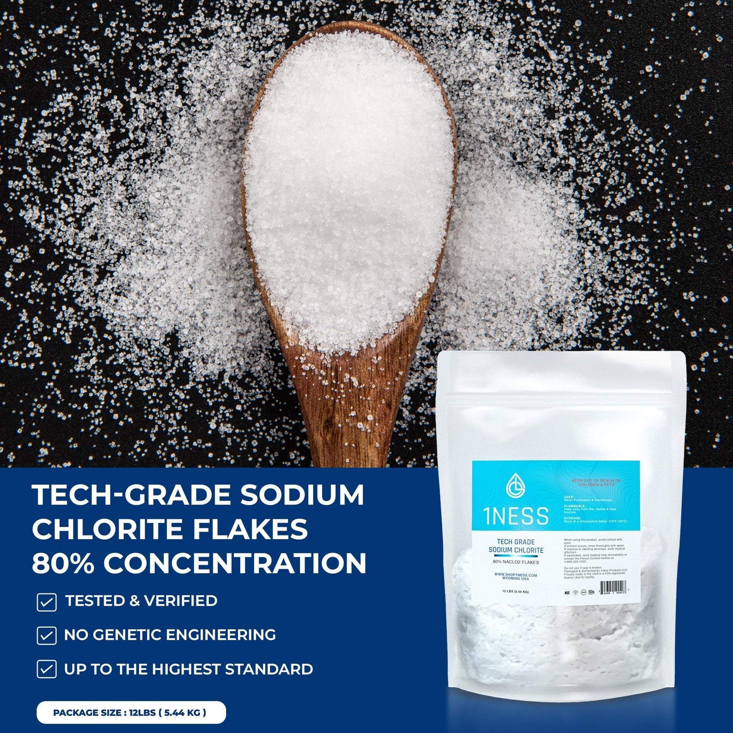 Sodium Chlorite Tech Grade Flakes in high-quality powder form