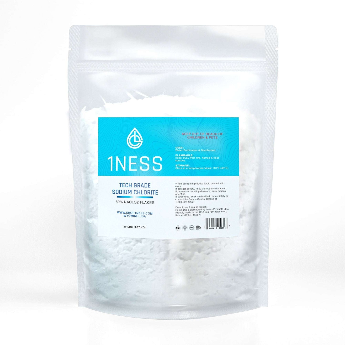Sodium Chlorite Tech Grade Flakes used for generating chlorine dioxide solutions