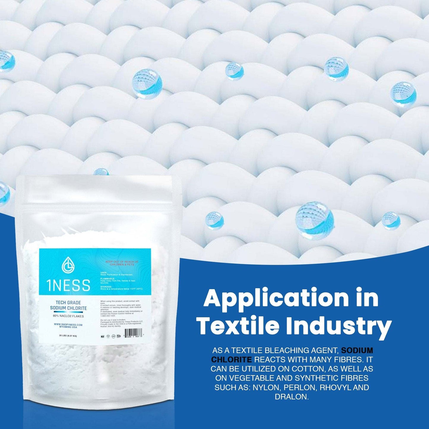 Sodium Chlorite Tech Grade Flakes industrial 80% powder packed for long-term use