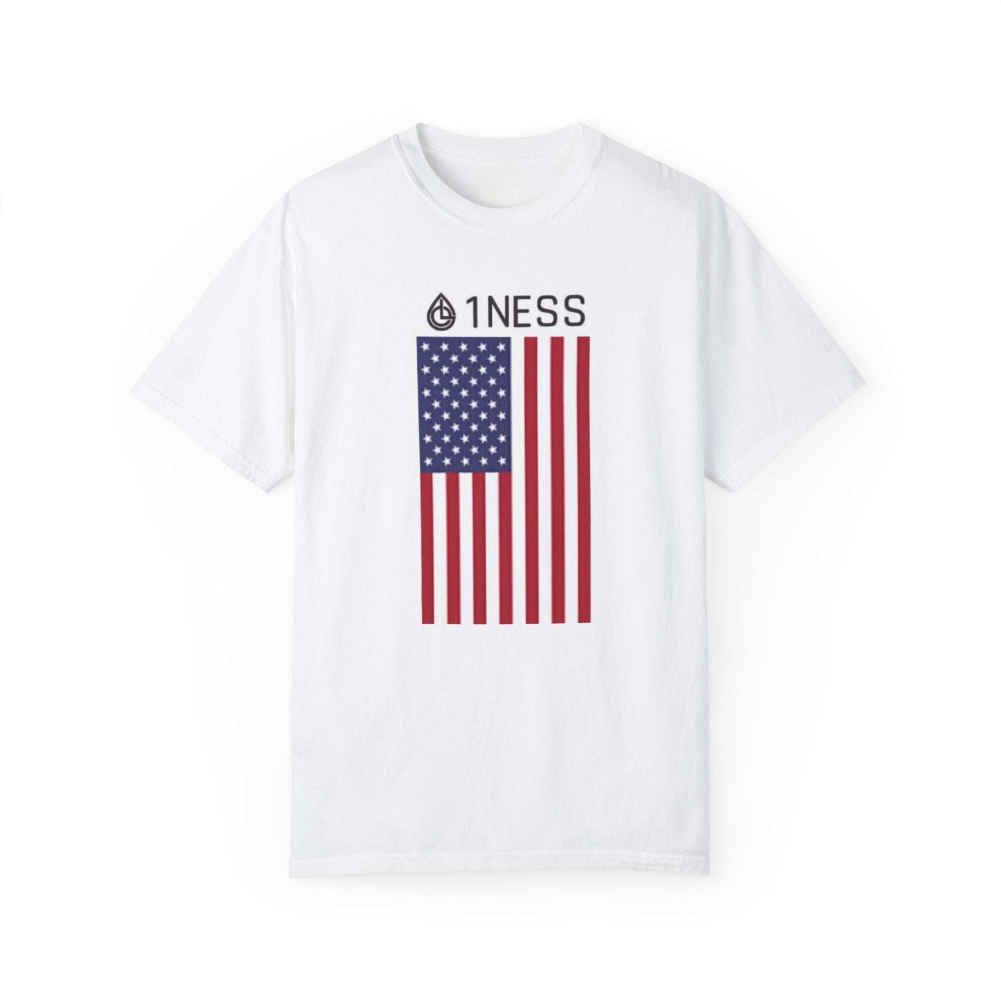 1ness T-Shirt with American Flag Print