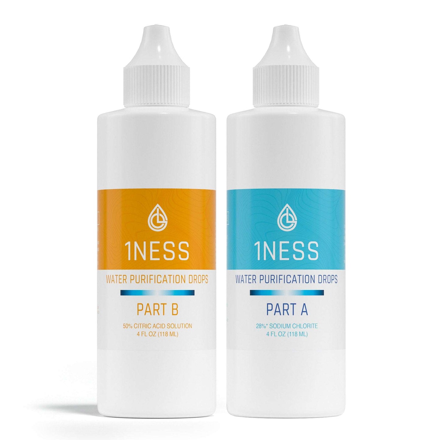 Chlorine Dioxide Water Purification Kit 4oz bottles with 50% citric acid for emergency use.