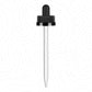 4oz complete glass bottle assembly black tinted dropper cap and pipette