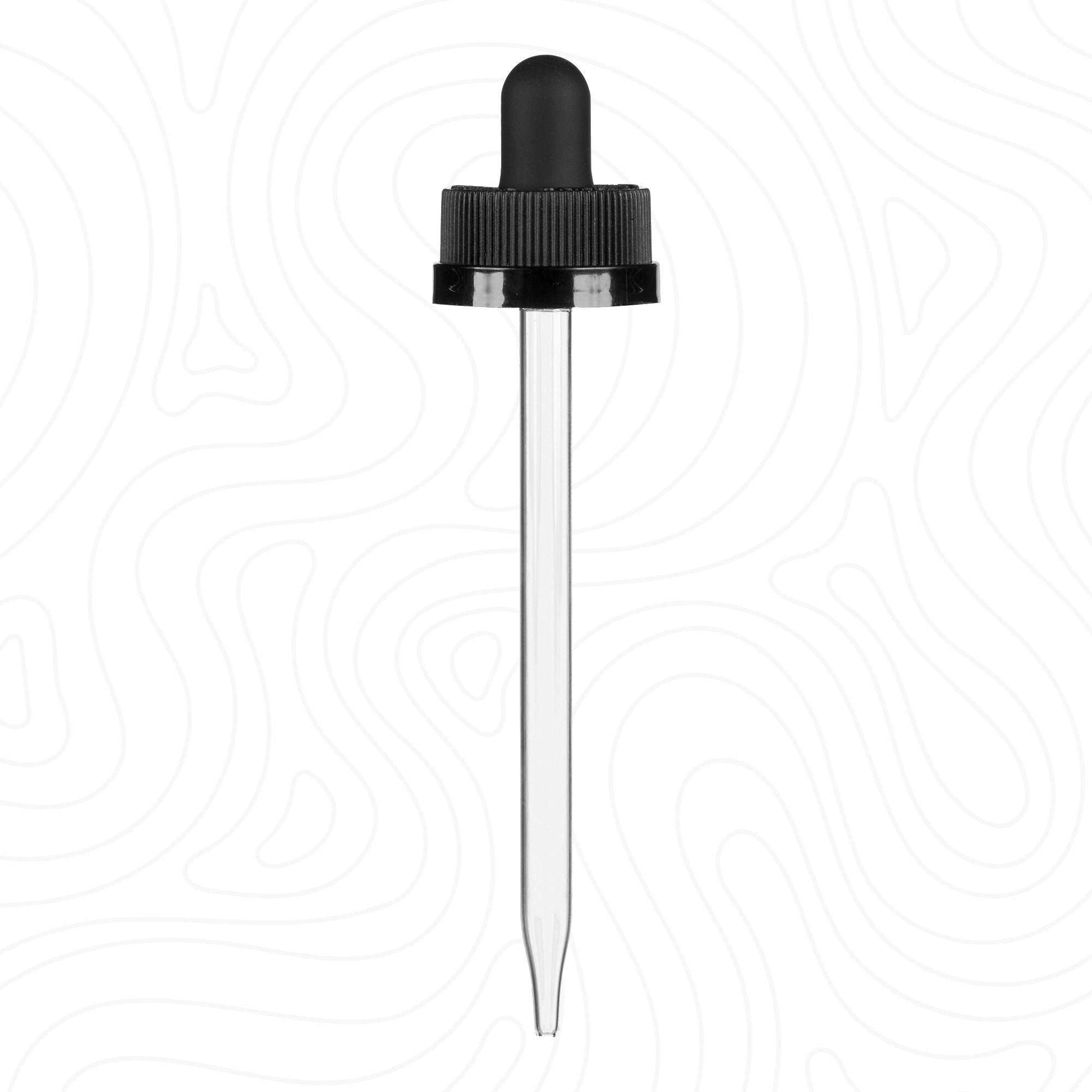 4oz complete glass bottle assembly black tinted dropper cap and pipette