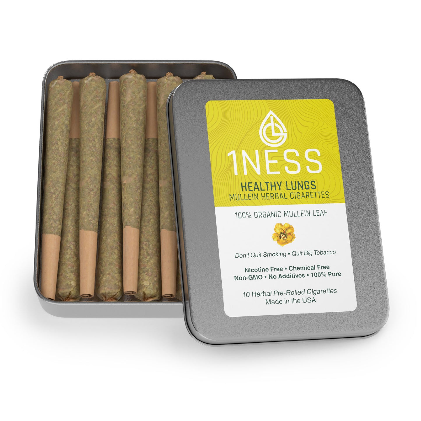 1NESS® Mullein Herbal Cigarettes for Relaxation & Cough-Mucus Relief