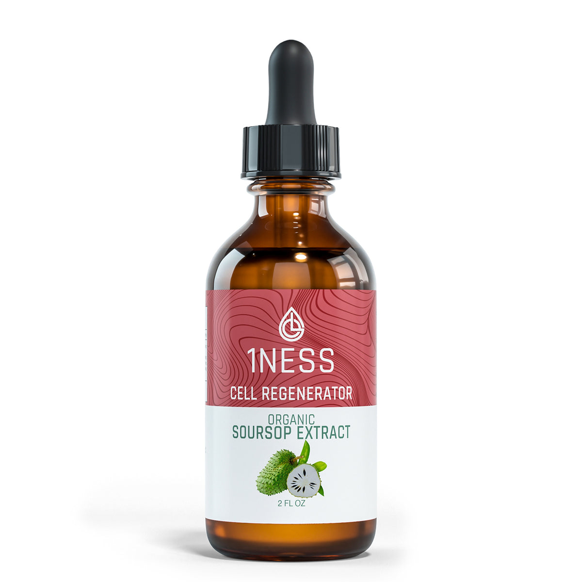 1NESS® Organic Soursop Extract for Cell Regeneration – Graviola Fruit & Leaf Formula (2oz)