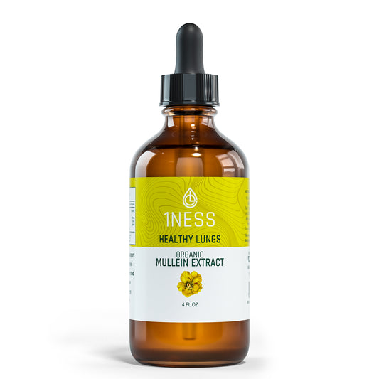1NESS® Mullein Extract for Healthy Lungs – Organic Flower & Leaf Formula (4oz)