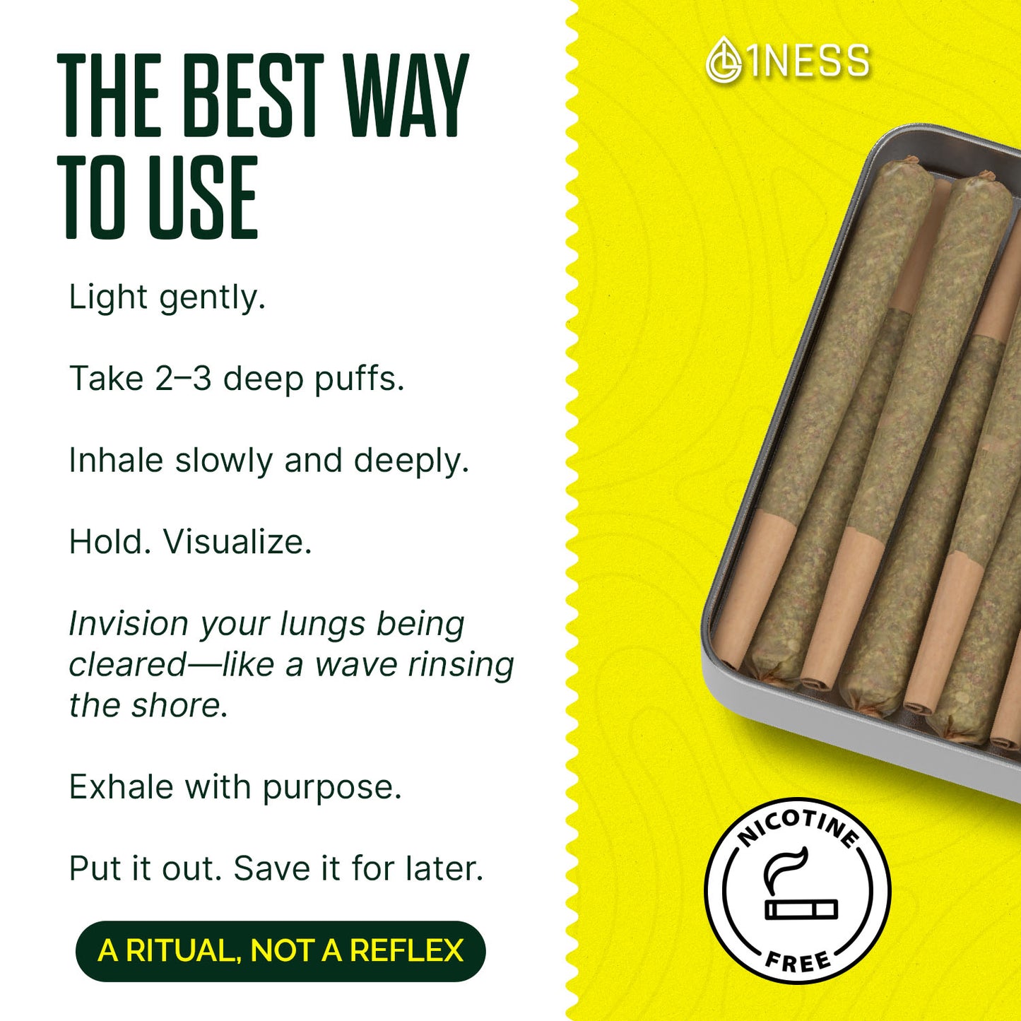 1NESS® Mullein Herbal Cigarettes for Relaxation & Cough-Mucus Relief