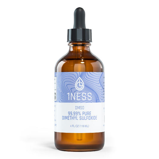 1NESS® Topical Pain Relief – 99.995% USP Grade DMSO – 4oz Glass Bottle