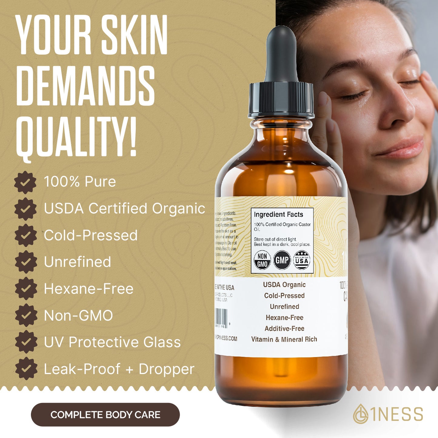 1NESS® Hexane-Free Organic Castor Oil