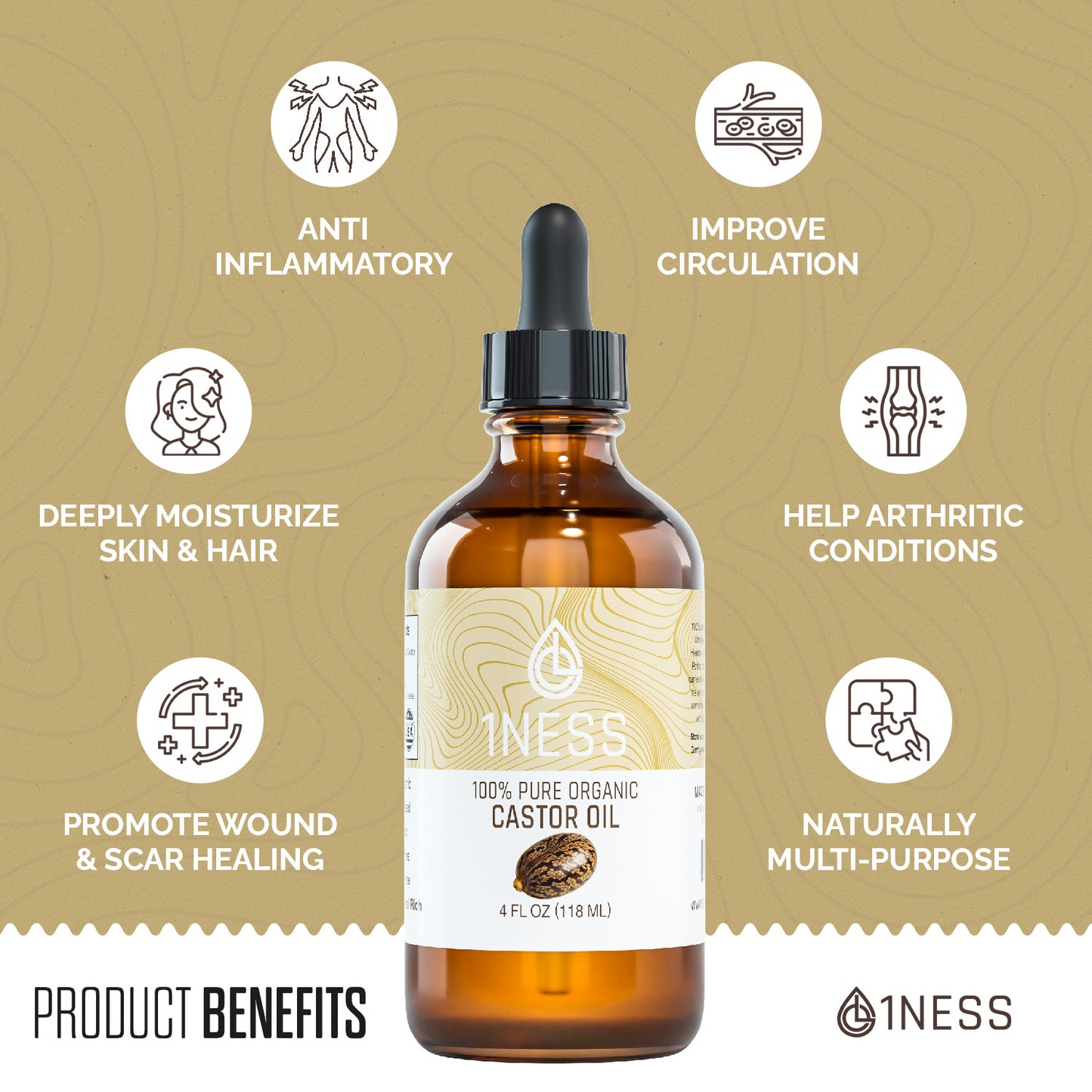 1NESS® Hexane-Free Organic Castor Oil
