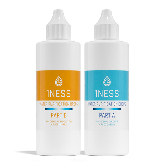 Chlorine Dioxide 4oz Water Purification Kit (Plastic Bottles W/ 50% Citric Acid Activator)