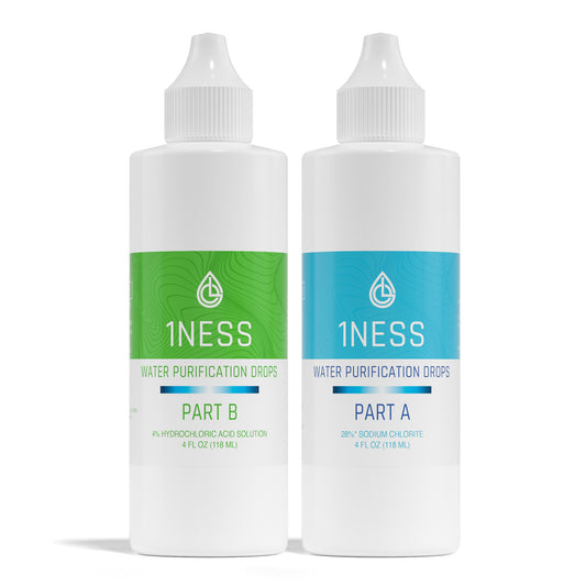 Chlorine Dioxide Water Purification Kit 4oz (Plastic Bottles W/ 4% Hydrochloric Acid Activator)